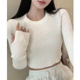 ショート丈リブニットトップス トップス リブニット | kirakiraShop  | 詳細画像7 