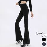 kirakiraShop （キラキラショップ） | ハイウエストレギンスパンツ ボトムス フレアパンツ イージーパンツ  楽ちん 大人カジュアル きれいめ おしゃれ フルレングス 美脚 ストレッチ 伸縮 着痩せ レギンス 華奢見え 韓国ファッション ヨガ 着圧