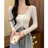 ダメージスリムニットカーディガン トップス カーディガン | kirakiraShop  | 詳細画像7 