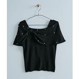 オフショルリボンパール半袖ニット 2色 トップス | kirakiraShop  | 詳細画像21 