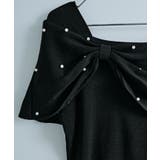 オフショルリボンパール半袖ニット 2色 トップス | kirakiraShop  | 詳細画像24 