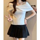 オフショルリボンパール半袖ニット 2色 トップス | kirakiraShop  | 詳細画像11 