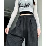 チェック柄ワイドシルエットパンツ ワンサイズ ボトムス | kirakiraShop | 詳細画像3