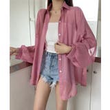 ダークピンク | ボリュームスリーブシアーシャツ シャツ 長袖 | kirakiraShop