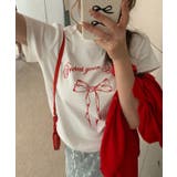 リボンプリントTシャツ トップス フィット | kirakiraShop  | 詳細画像14 