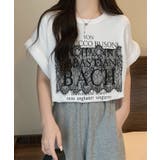 ホワイト | フロントレースロゴデザインTシャツ トップス ロゴ | kirakiraShop 