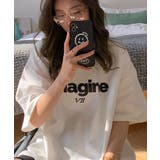 ホワイト | 半袖ロゴデザインTシャツ トップス ロゴTシャツ | kirakiraShop