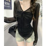 シャーリングリボンシアートップス シアートップス メッシュトップス | kirakiraShop  | 詳細画像7 