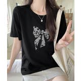リボン刺繍デザインTシャツ トップス リボン | kirakiraShop  | 詳細画像2 