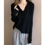 メロウフリルリブニットカーディガン トップス カーディガン | kirakiraShop  | 詳細画像3 