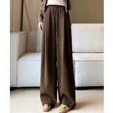 ブラウン | 裏起毛セミワイドリブパンツ 4サイズ ボトムス | kirakiraShop 