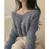 Vネックジャギーニット トップス 長袖 | kirakiraShop | 詳細画像13