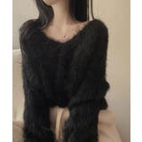 Vネックジャギーニット トップス 長袖 | kirakiraShop | 詳細画像3