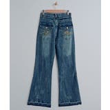 バックロゴ刺繍デニムパンツ フレアデニムパンツ ジーパン | kirakiraShop  | 詳細画像13 