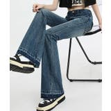 バックロゴ刺繍デニムパンツ フレアデニムパンツ ジーパン | kirakiraShop  | 詳細画像10 