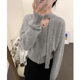 リボンタイVネックカーディガン トップス カーディガン | kirakiraShop  | 詳細画像3 