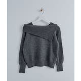 アシンメトリーネックデザインニットプルオーバー トップス ニット | kirakiraShop  | 詳細画像17 