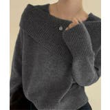 アシンメトリーネックデザインニットプルオーバー トップス ニット | kirakiraShop  | 詳細画像11 