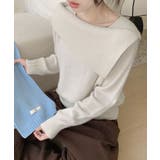 アシンメトリーネックデザインニットプルオーバー トップス ニット | kirakiraShop  | 詳細画像6 