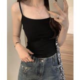 ブラック | カップインコットン無地キャミソール全5色 インナー 下着 | kirakiraShop 