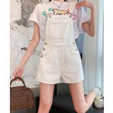 バックリボンカラーデニムショートサロペット 3サイズ 体型カバー | kirakiraShop | 詳細画像16