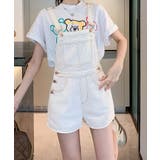 バックリボンカラーデニムショートサロペット 3サイズ 体型カバー | kirakiraShop | 詳細画像18