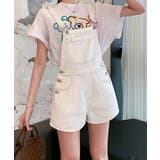 バックリボンカラーデニムショートサロペット 3サイズ 体型カバー | kirakiraShop | 詳細画像20