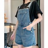 バックリボンカラーデニムショートサロペット 3サイズ 体型カバー | kirakiraShop | 詳細画像23