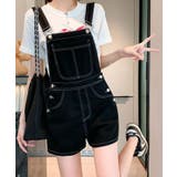 バックリボンカラーデニムショートサロペット 3サイズ 体型カバー | kirakiraShop | 詳細画像4
