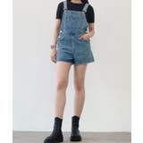 バックリボンカラーデニムショートサロペット 3サイズ 体型カバー | kirakiraShop | 詳細画像34