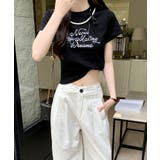 パールリボンプリントTシャツ トップス フィット | kirakiraShop  | 詳細画像6 