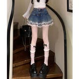 ティアード裾レースデニムミニスカートパンツ 3サイズ ボトムス | kirakiraShop | 詳細画像12
