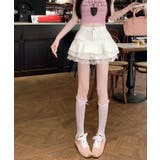 ティアード裾レースデニムミニスカートパンツ 3サイズ ボトムス | kirakiraShop | 詳細画像3