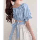 ブルー | バックリボンショート丈トップス トップス サマー | kirakiraShop 
