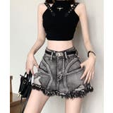 ベルト付きダメージデニムショートパンツ ボトムス ハーフパンツ | kirakiraShop  | 詳細画像9 