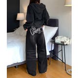 ペイントロゴルーズワイドデニムパンツ ワイドデニムパンツ ハイウエスト | kirakiraShop  | 詳細画像6 