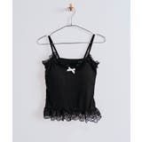 フロントリボンレースキャミシール トップス キャミソール | kirakiraShop  | 詳細画像15 