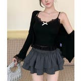 フロントリボンレースキャミシール トップス キャミソール | kirakiraShop  | 詳細画像2 