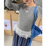 裾シアーレース切り替えトップス トップス 長袖 | kirakiraShop  | 詳細画像12 