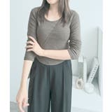 Uネック無地クロップド長袖Tシャツ トップス カットソー | kirakiraShop  | 詳細画像34 