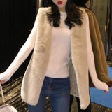 ライトベージュ | ふわふわエコファーベスト アウター トップス | kirakiraShop