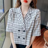 ホワイト | マドラスチェック柄シャツジャケット 2サイズ トップス | kirakiraShop