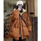 ブラウン | 【SHOPLIST限定】スウェットドッキングバックロゴダウンジャケット アウター… | kirakiraShop