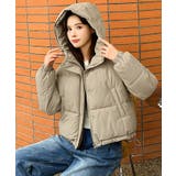 ベージュ | ショート丈フェイクダウンフーディージャケット 2サイズ アウター | kirakiraShop