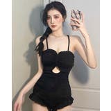 フリルリブワンピース 3サイズ 水着体型カバー | kirakiraShop | 詳細画像2
