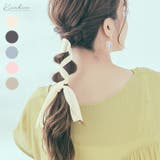 シアーリボン&メタルポニーフック ヘアアクセサリー タイトポニー | kirakiraShop | 詳細画像1