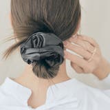 チャコール | エコレザーシュシュ 小物 ヘアアクセサリー | kirakiraShop 