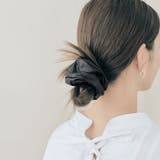 ブラック | エコレザーシュシュ 小物 ヘアアクセサリー | kirakiraShop 