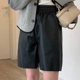 ブラック | 【SHOPLIST限定】フェイクレザー切りっぱなしショートパンツ 2サイズ ボト… | kirakiraShop 