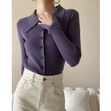 襟付きリブニットトップスカーディガン カーディガン 羽織り | kirakiraShop | 詳細画像21